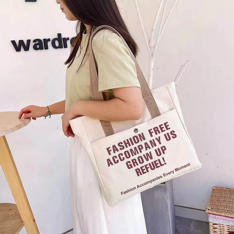 Casual Canvas Crossbody Bag  Women's Design Shoulder Bag Large Capacity Tote Bag Women's Travel Shopping  Handbag Bag Women's Purse  2023 Trend Fashion Letter Print Canvas Tote Bag
