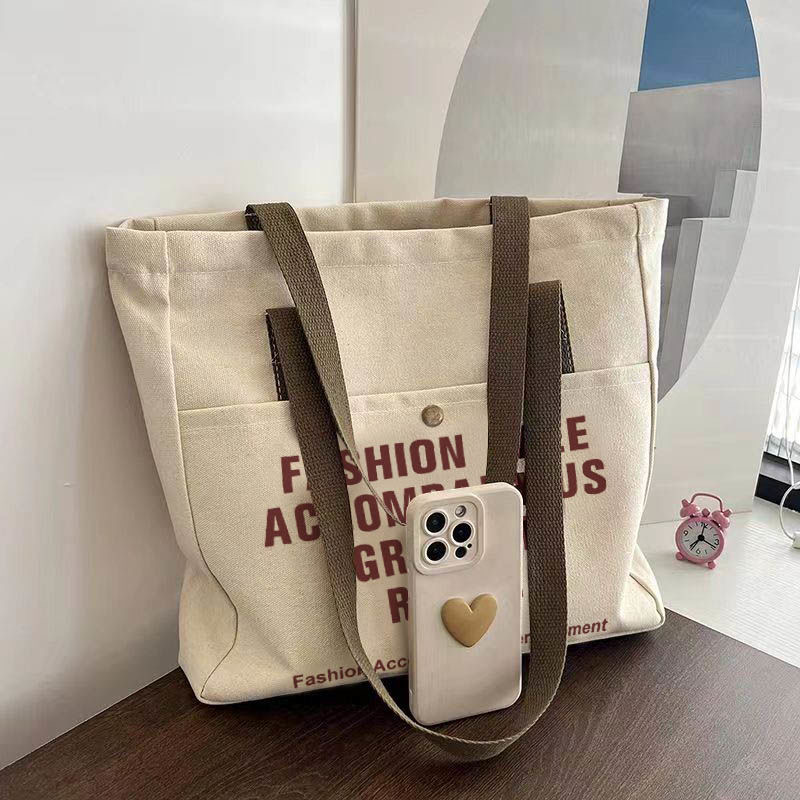 Casual Canvas Crossbody Bag  Women's Design Shoulder Bag Large Capacity Tote Bag Women's Travel Shopping  Handbag Bag Women's Purse  2023 Trend Fashion Letter Print Canvas Tote Bag