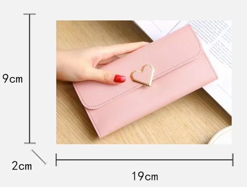 Women Long Wallets Purses Luxury Love Heart Wallets for Ladies Girl Money  Pocket Card Holder Female Wallets Phone Clutch Bag