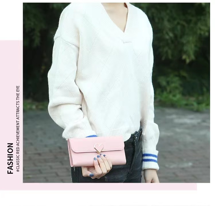 Women Long Wallets Purses Luxury Love Heart Wallets for Ladies Girl Money  Pocket Card Holder Female Wallets Phone Clutch Bag