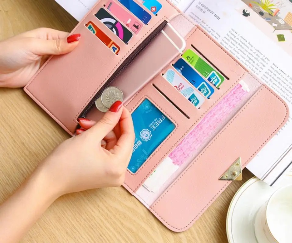 Women Long Wallets Purses Luxury Love Heart Wallets for Ladies Girl Money  Pocket Card Holder Female Wallets Phone Clutch Bag