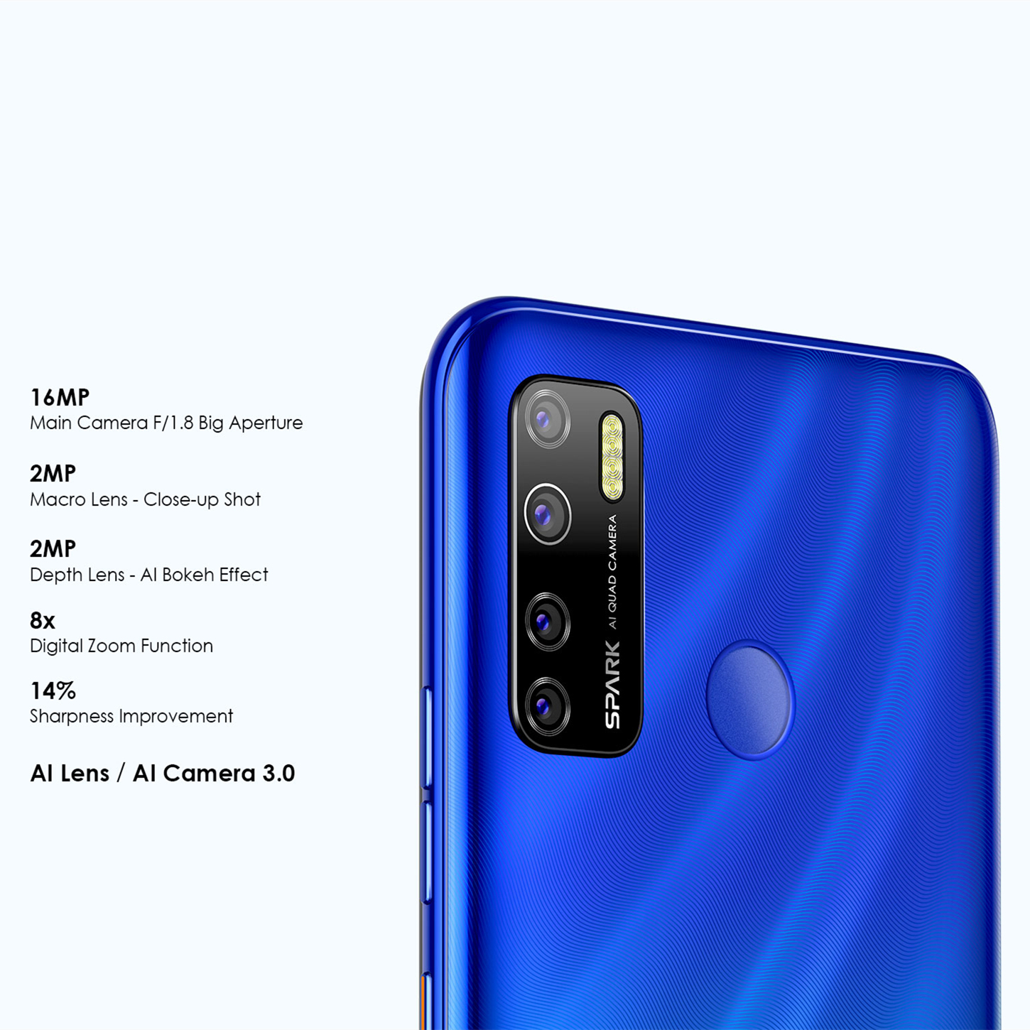 Tecno Spark 5 Pro 128GB+4GB 6.6" 16MP Quad Camera 5000mAh Dual SIM 4G-VoLTE Smart Phones
