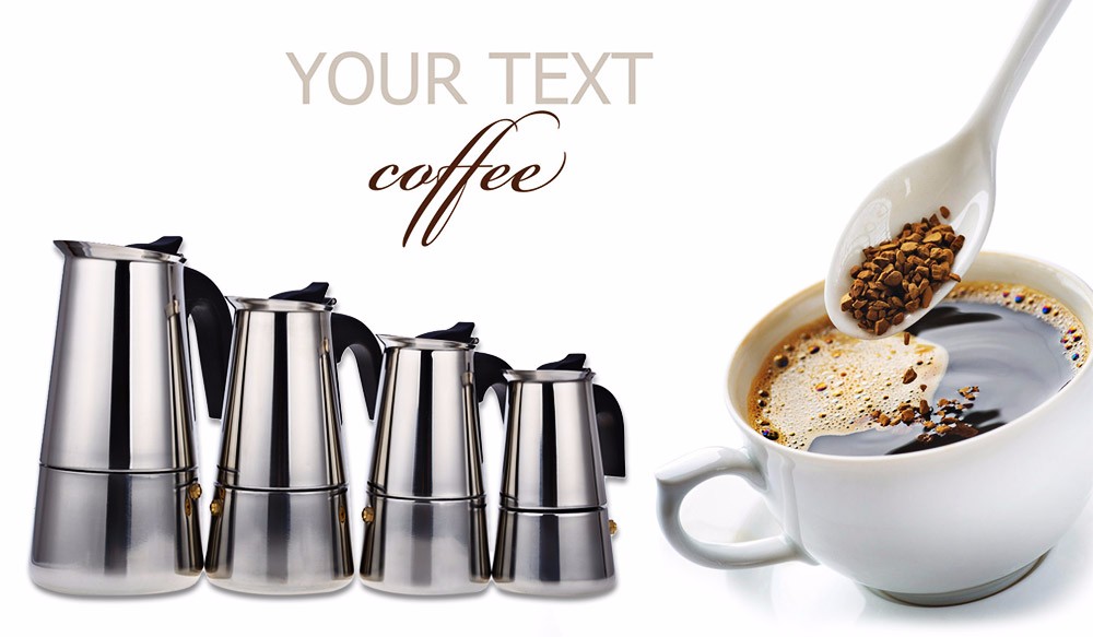 300ml 6 Cups Stainless Steel Mocha Espresso Maker Stovetop Percolator Coffee Pot