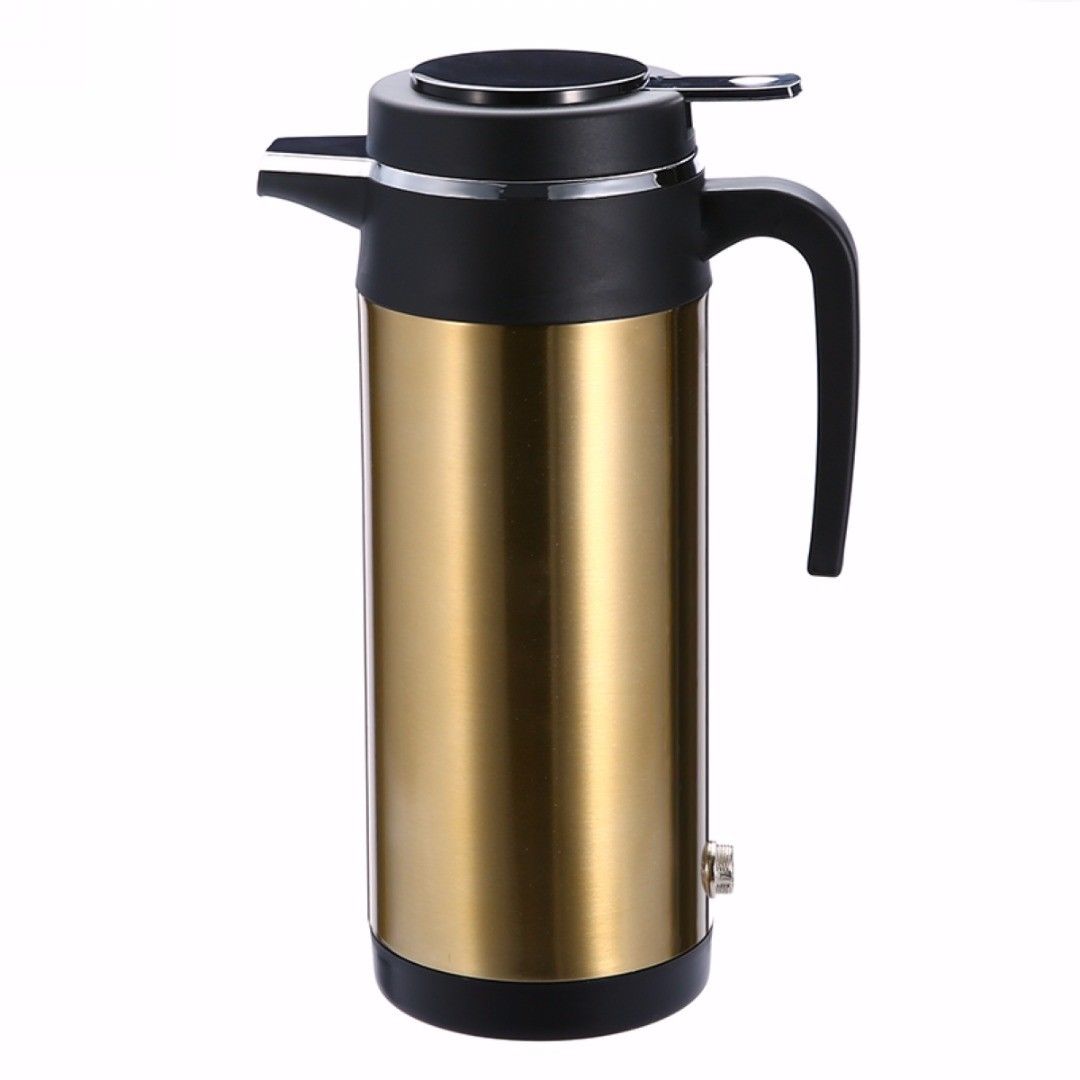 1200ml 24V/12V Stainless Steel Electric In-Car Kettle Heated Mug Water Bottle Cup