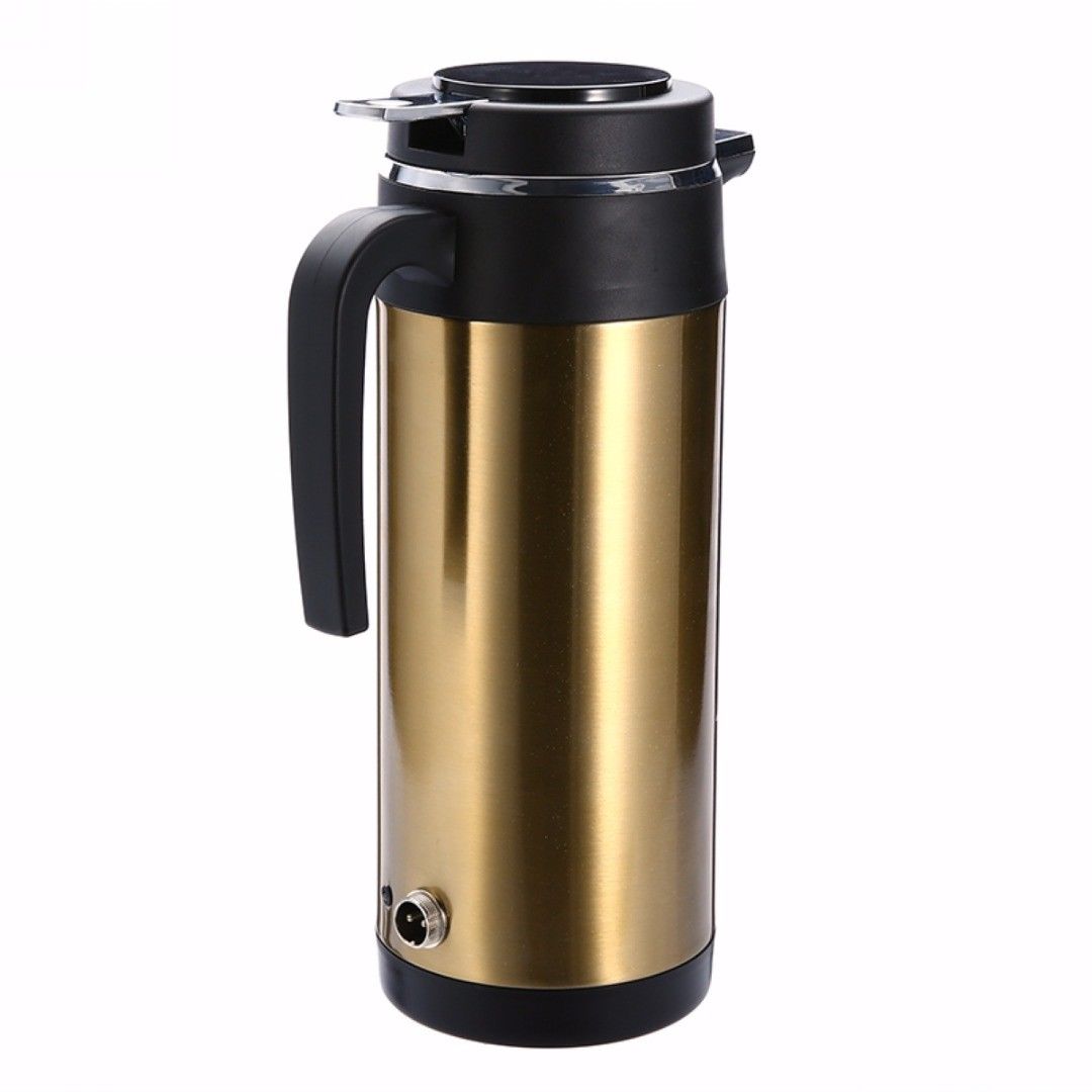 1200ml 24V/12V Stainless Steel Electric In-Car Kettle Heated Mug Water Bottle Cup