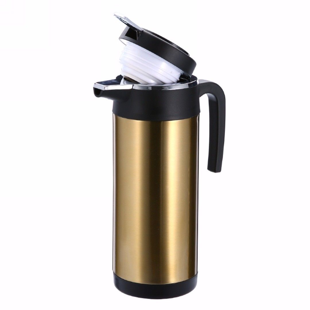 1200ml 24V/12V Stainless Steel Electric In-Car Kettle Heated Mug Water Bottle Cup