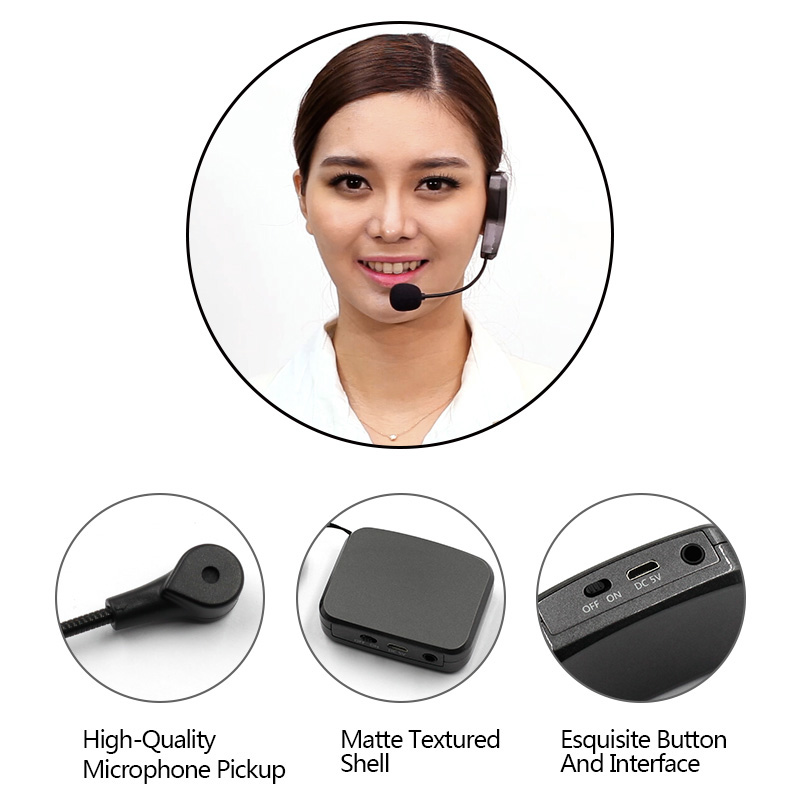 Professional 2.4G Dynamic Wireless Head-mounted Headset Microphone Flexible Voice Amplifier