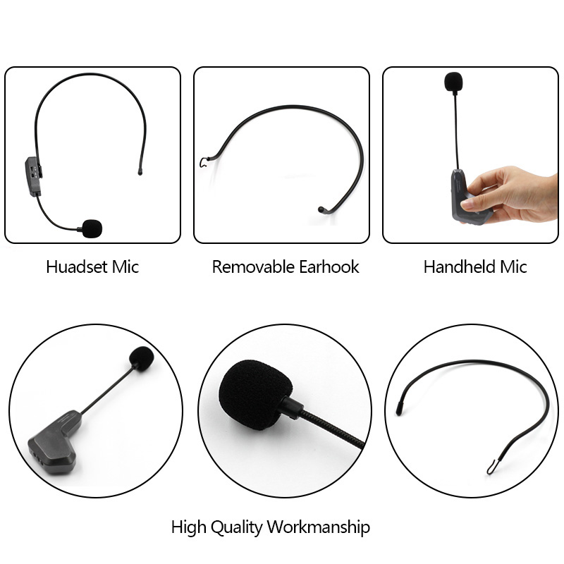 Professional 2.4G Dynamic Wireless Head-mounted Headset Microphone Flexible Voice Amplifier