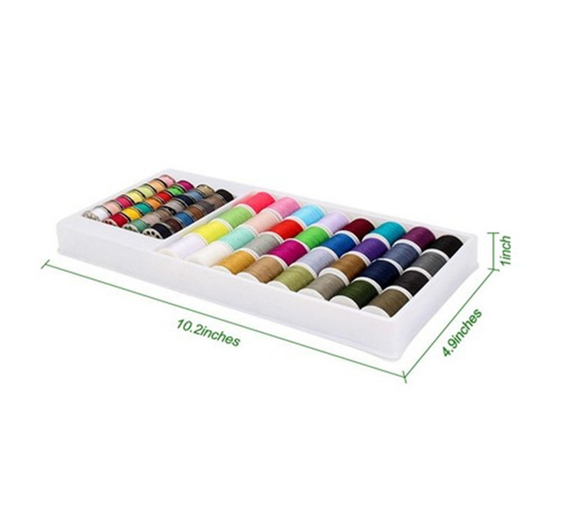 Shevi 60PCS Sewing Thread Mixed Colors Sewing Kit For Sewing Machine Heavy Duty Metal Bobbin