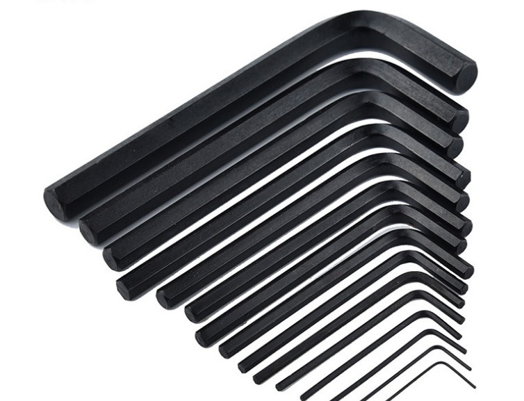 30 Hex Key Wrench Standard SAE Metric Long Arm Cr-V Allen L Driver Tool Set