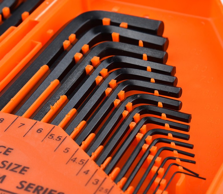 30 Hex Key Wrench Standard SAE Metric Long Arm Cr-V Allen L Driver Tool Set