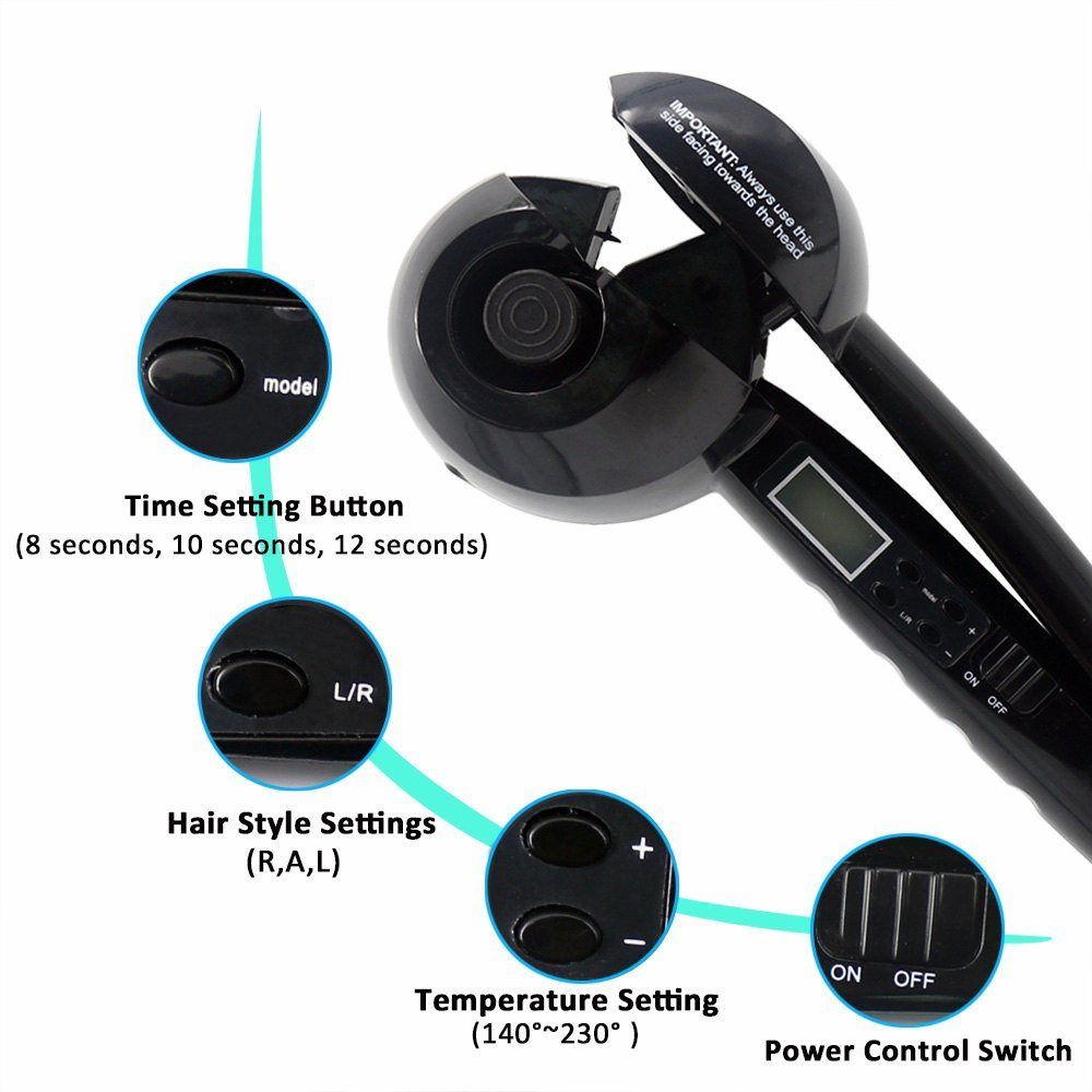 Automatic Hair Styling Curling Curler Iron Roller Tool LCD Machine Ceramic Waver