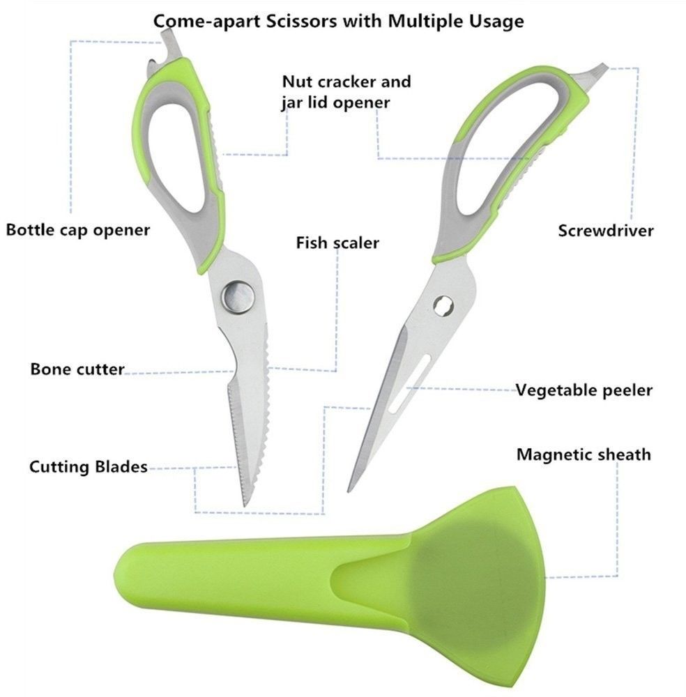Multi-Use Stainless Steel Kitchen Shears Multi-Purpose Utility Kitchen Scissors