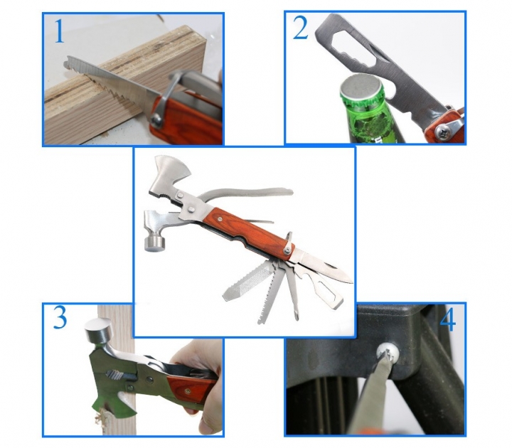 Multi Purpose Outdoor Camping Emergency Survival Tools Axe Hatchet Hammer Tool