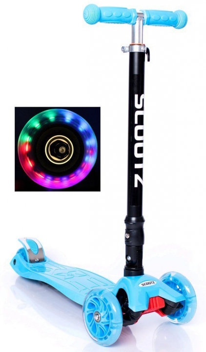 Folding Kids Scooter Child Kick Flashing LED Light Up 3 Wheel Push Adjustable
