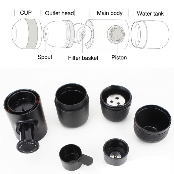 Shevi MINIPRESSO GR Portable Espresso Maker - Hand-pump Expresso Coffee Machine