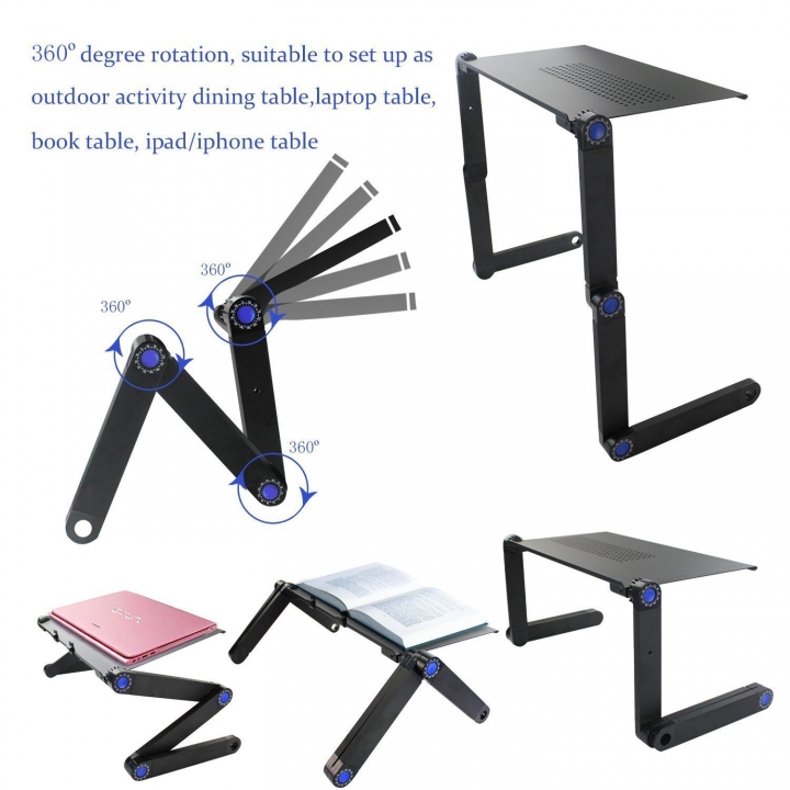 Computer Desk Portable Adjustable Foldable Laptop Notebook Lap PC Folding Table