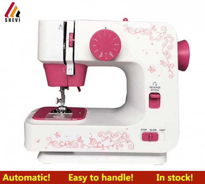 Shevi Automatic Double Thread Mini Sewing Machine Portable Double Speed Home Tool with Lighting Lamp