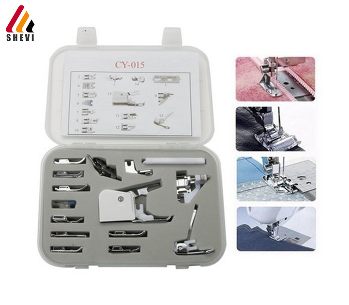 Shevi 15 Pcs Multi Function Universal Sewing Machine Presser Foot Feet Accs Parts Set