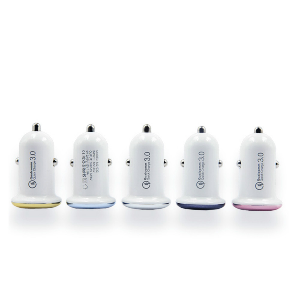 MiniCar USB Fast Charger Adapter Quick Charge 3.0 Car-Charger For Xiaomi One plus 5T Mobile Phones