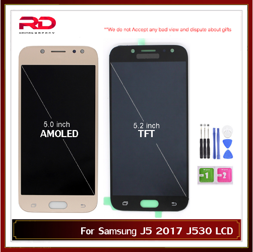 TFT 5.2&apos;&apos; AMOLED 5.0&quot; LCD For SAMSUNG GALAXY j5 2017 J530 J530F SM-J530F LCD Display touch Screen