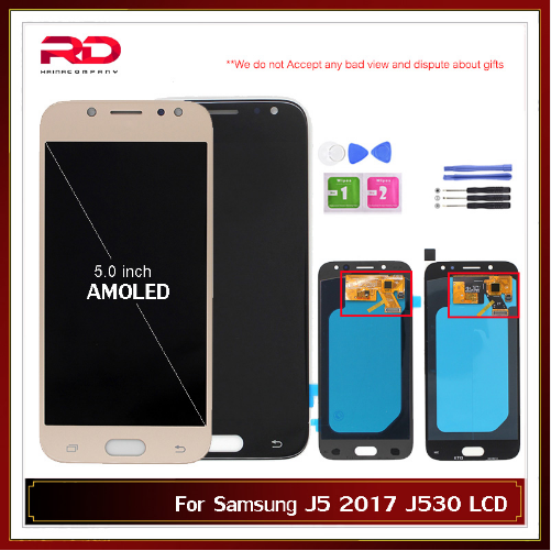 5.0&quot; AMOLED J5 2017 LCD For SAMSUNG GALAXY J5 2017 J530F J530 SM-J530F LCD Display Touch Screen