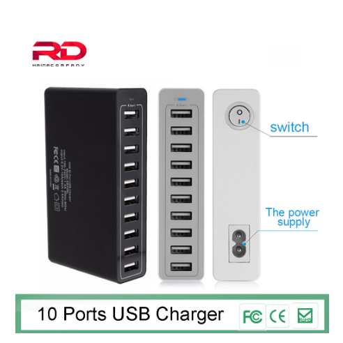 Fast charging 10 Port Multiple USB Charger Smart Quick Charge usb Charger For iPhone xiaomi