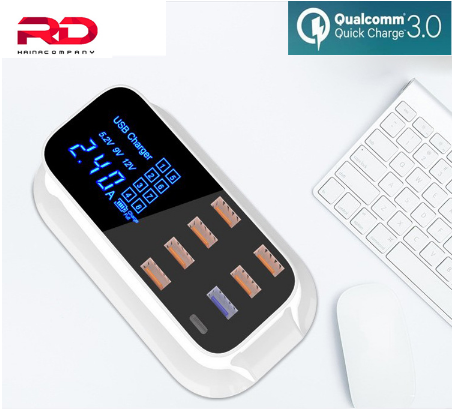 Multi Port USB Charger 8 Port HUB Quick Charge 3.0 Desktop Multiple LED Desktop USB Fast Charging