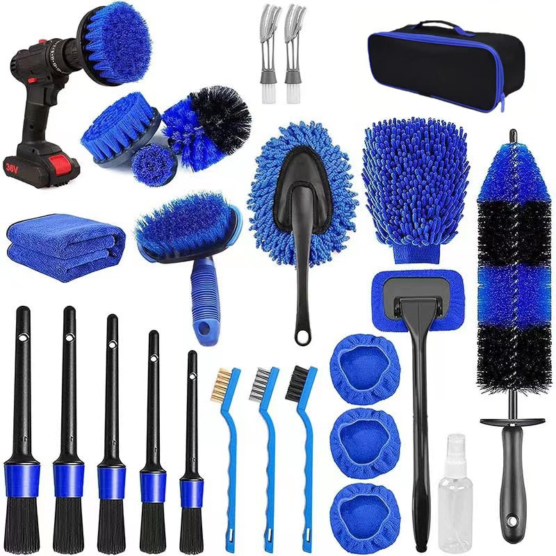 26pcs tire brushes, car supplies cleaning set, car beauty brushes