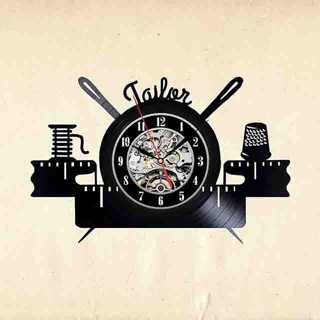 Sewing Machine Vinyl Record Sewing Room Wall Clock Home Decor For Women Gift 