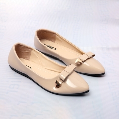 Women Ladies Fashion Platform Flat Casual Pointed Toe Bowknot Shoes(SO24) white 37