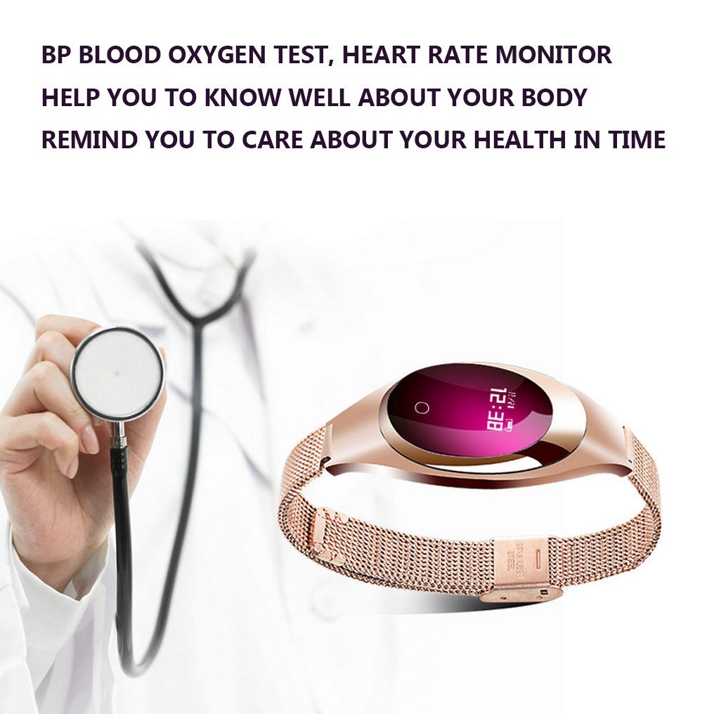 Fitness Tracker Watch,Z18 Women Smart Bracelet Intelligents Heart Rate Sleep Blood Pressure Monitor