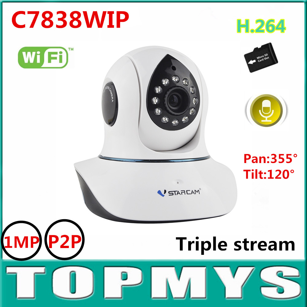 wireless IP camera C7838WIP HD 720P 1MP PT IR day night vision Dome camera wifi ip camera EU PLUG