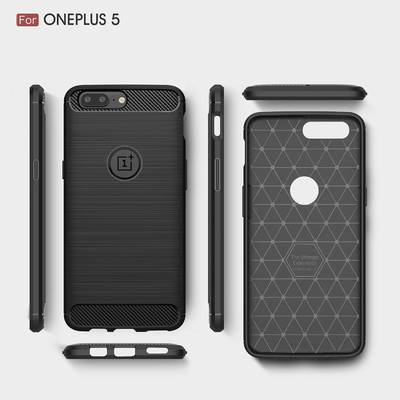 OnePlus 5 Case,Slim Thin Carbon Fiber Scratch Resistant Shock Absorption Soft TPU Protective Cover