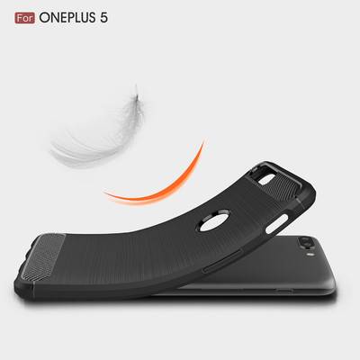 OnePlus 5 Case,Slim Thin Carbon Fiber Scratch Resistant Shock Absorption Soft TPU Protective Cover
