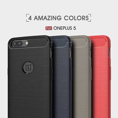 OnePlus 5 Case,Slim Thin Carbon Fiber Scratch Resistant Shock Absorption Soft TPU Protective Cover