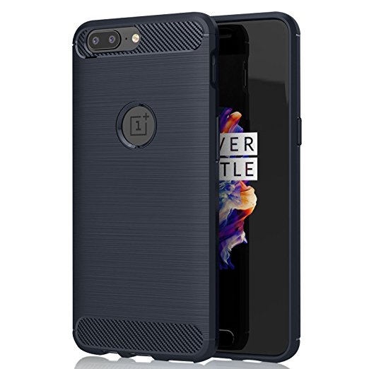 OnePlus 5 Case,Slim Thin Carbon Fiber Scratch Resistant Shock Absorption Soft TPU Protective Cover