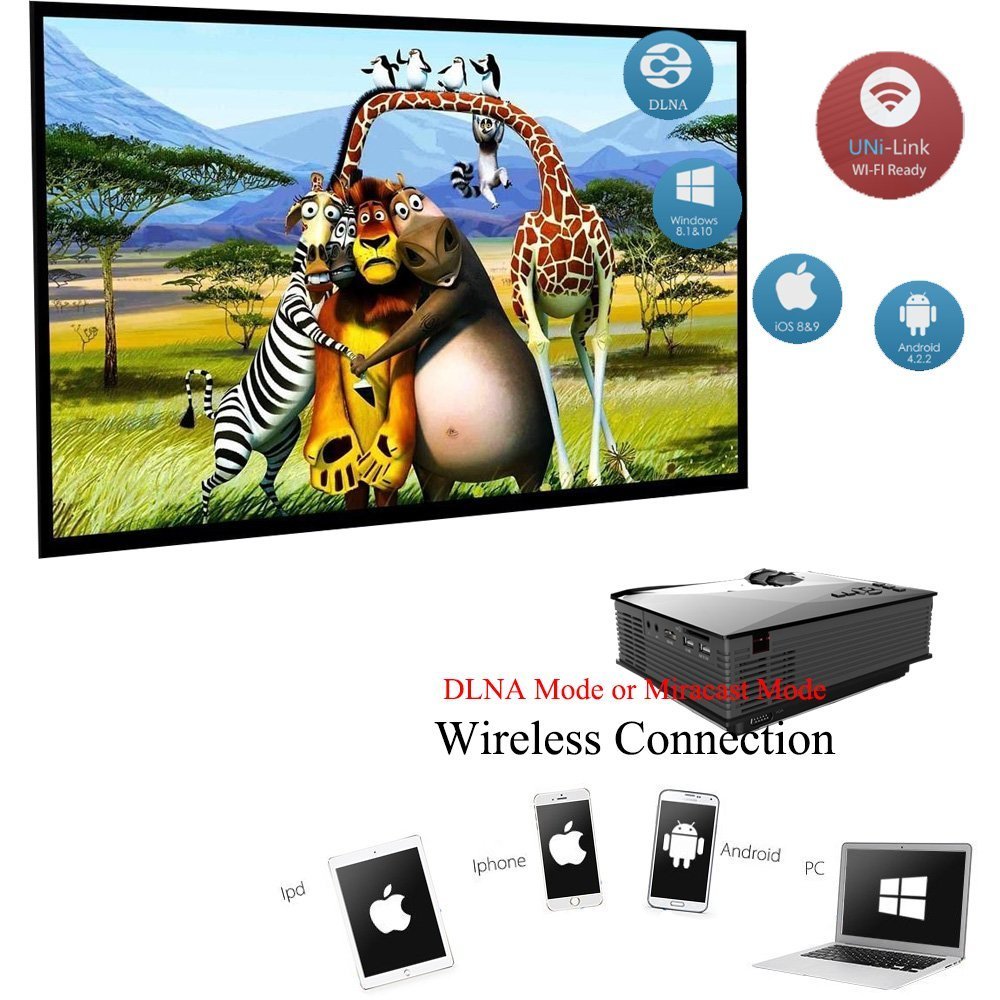 Mini Projector UC46 Portable Multimedia Home Cinema Theater 1200 Lumens LED Projection