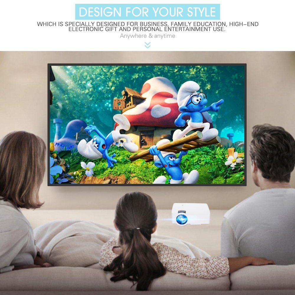 Home Video Projector E08 LCD Family Theater Projector Portable Multimedia 1500 Lumens