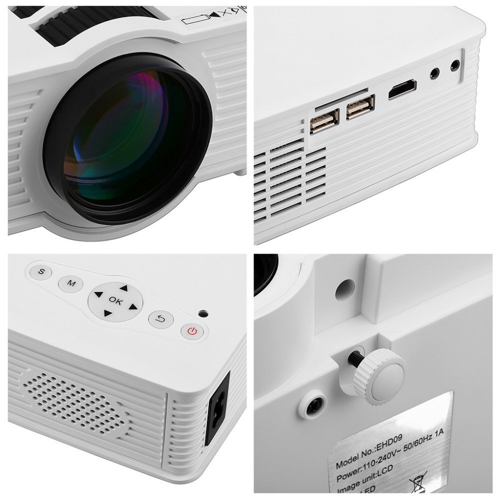 GP-9 HD WIFI Home Mini Portable LED Projector Multimedia Player Wireless Support USB SD HDMI AV