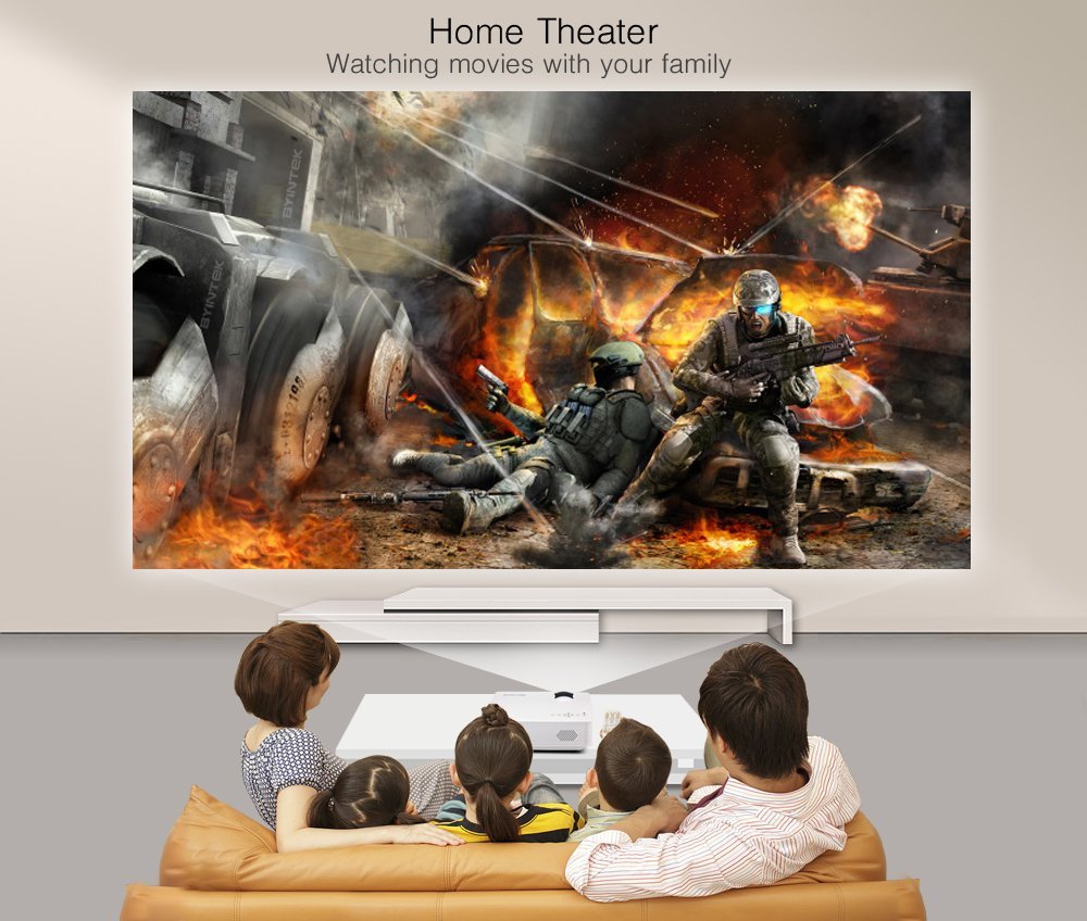Android Mini Projector BT140 800x480 120'' Wifi Airplay Miracast for Home Support PC Laptop PS4