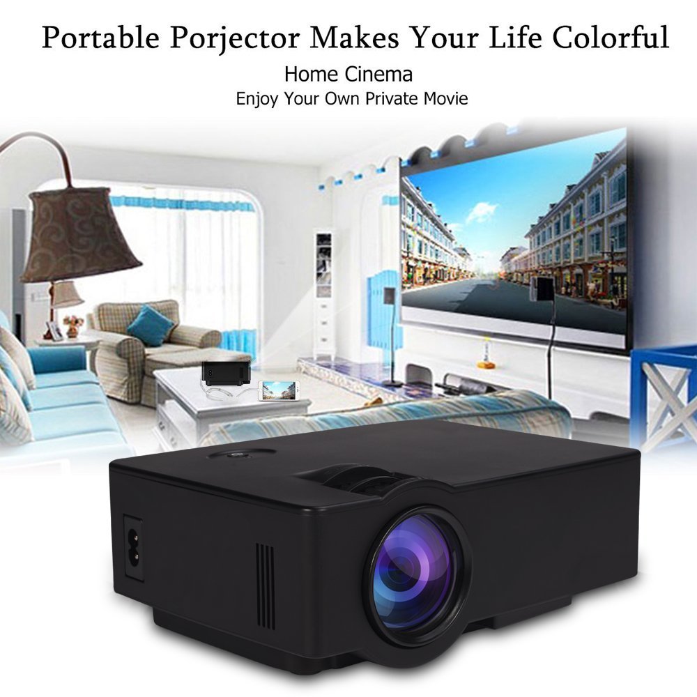Home Video Projector E08 LCD Family Theater Projector Portable Multimedia 1500 Lumens