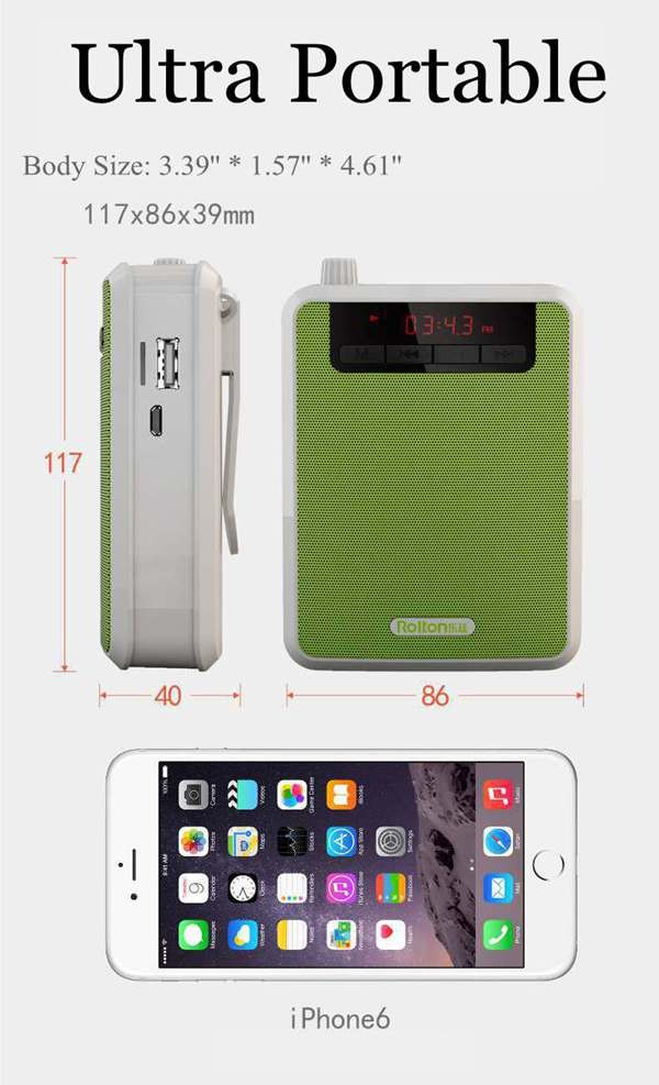 Mini Portable speaker With Microphone Voice Amplifier Booster Megaphone Speaker FM TF For Tour Guide
