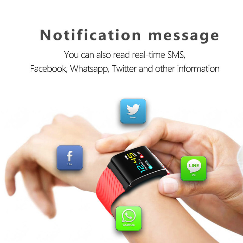 Smart Bracelet Band Color OLED Blood Pressure Oxygen Monitor Heart Rate Fitness Tracker Wristbands