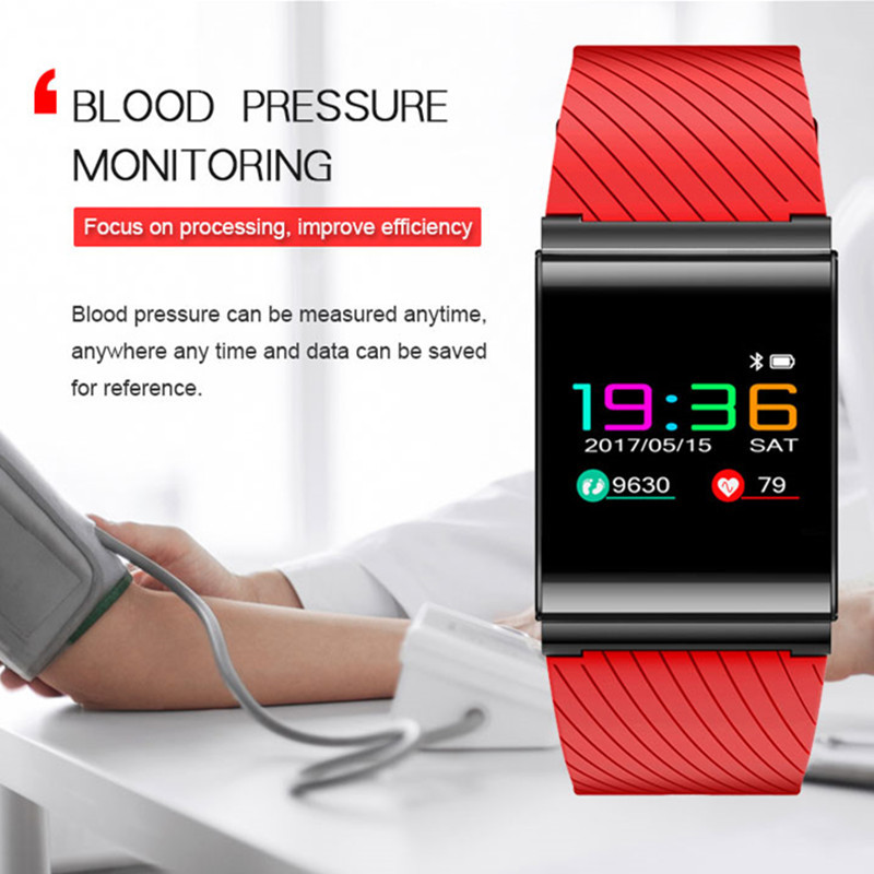Smart Bracelet Band Color OLED Blood Pressure Oxygen Monitor Heart Rate Fitness Tracker Wristbands