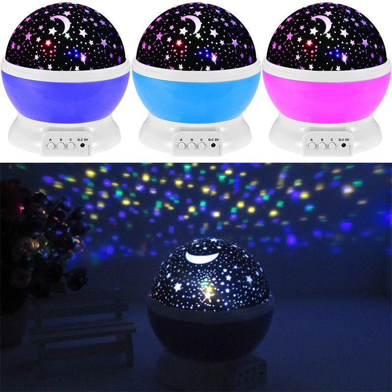 Romantic Rotating Star Moon Sky Night Projector Light Lamp Projection high quality Kids Bed Lamp