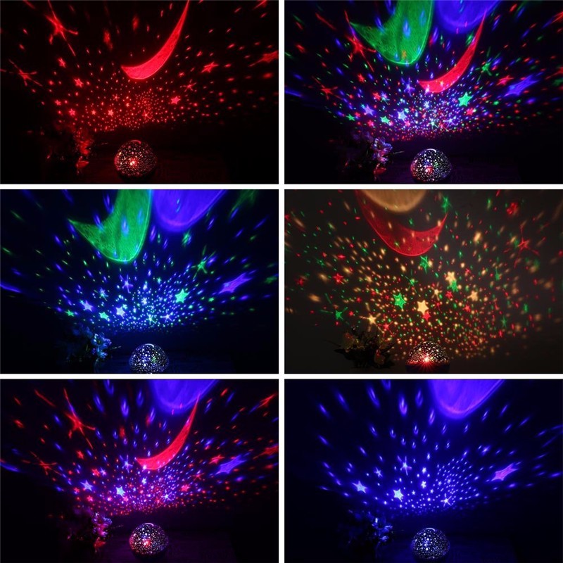 Romantic Rotating Star Moon Sky Night Projector Light Lamp Projection high quality Kids Bed Lamp