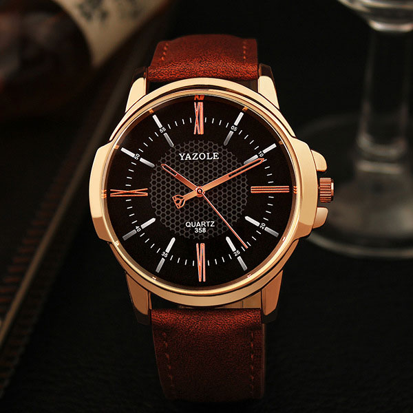 Rose Gold Wrist Watch Men Top Brand Luxury Famous Male Clock Quartz Watch Gold Wrist Watch