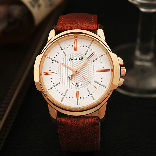 Rose Gold Wrist Watch Men Top Brand Luxury Famous Male Clock Quartz Watch Gold Wrist Watch