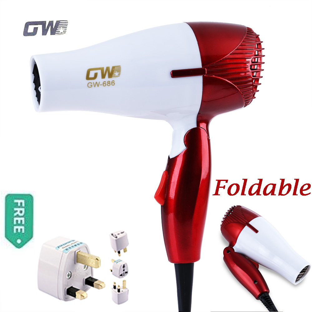 Mini 1200W Hair Dryer Foldable Portable Traveller Compact Blower With Thermostatic Function